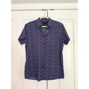 NWOT Marc Anthony Floral Short Sleeve Button Down - Slim Fit, 97% Cotton